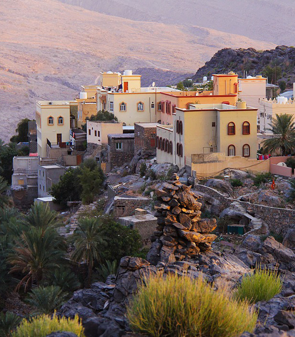 Oman Nizwa QU Stadt Sonnenuntergang