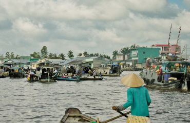 Mekong Fluss Frau Boot Foto: ©Pixabay